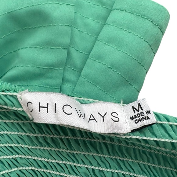 Aquamarine Asymmetrical Flutter Sleeve Top - Picture 4 of 5